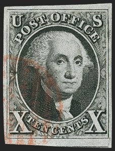 Sale 1166, Lot 574, 10c 1847 Issue (Scott 2)