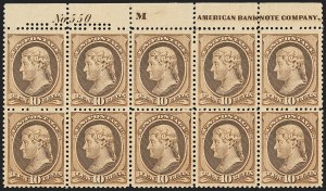 Sale 1166, Lot 806, 1875-88 Bank Note Co. Issues (Scott 178-218)