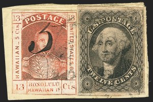 Sale 1172, Lot 1026, 1853-89 Kamehameha III Issues (Scott 5-7)