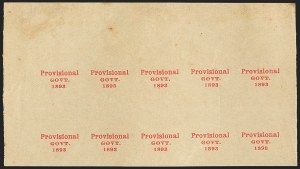 Sale 1172, Lot 1232, 1893 Provisional Government Issue (Scott 53-58)
