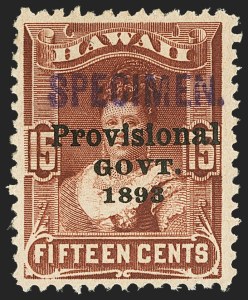 Sale 1172, Lot 1292, 1893 Provisional Government Issue, cont. (Scott 65-70)