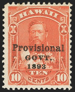 Sale 1172, Lot 1300, 1893 Provisional Government Issue, cont. (Scott 65-70)