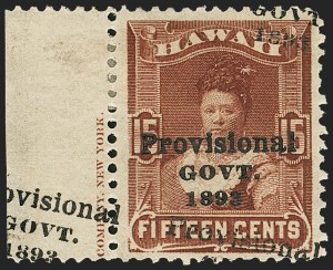 Sale 1172, Lot 1311, 1893 Provisional Government Issue, cont. (Scott 65-70)