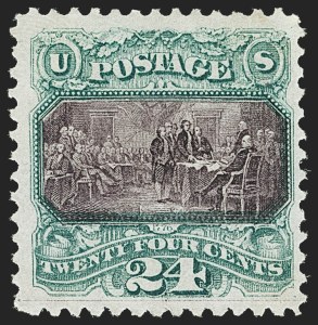 Sale 1172, Lot 549, 1869 Pictorial Issue (Scott 112-122), 24c Green & Violet (120) Sale 1172, Lot 549, 1869 Pictorial Issue (Scott 112-122)