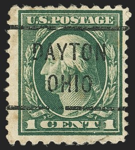 Sale 1172, Lot 722, 1914 Washington-Franklin Compound Perfs (Scott 423A-423D)