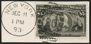 Sale 1174, Lot 107, $1.00-$5.00 1893 Columbian Issue (Scott 241-245)