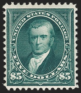 Sale 1179, Lot 2290, 1894-98 Bureau Issues (Scott 246-282), $5.00 Dark Green (263) Sale 1179, Lot 2290, 1894-98 Bureau Issues (Scott 246-282)