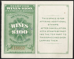 Sale 1179, Lot 2718, Revenues: Wine Stamps, Distilled Spirits