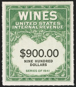 Sale 1179, Lot 2722, Revenues: Wine Stamps, Distilled Spirits