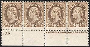 Sale 1187, Lot 318, 1881-83 American Bank Note Co. Issues (Scott 205-211B)
