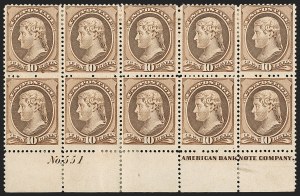 Sale 1192, Lot 274, 1879-88 American Bank Note Co. Issues (Scott 182-218)