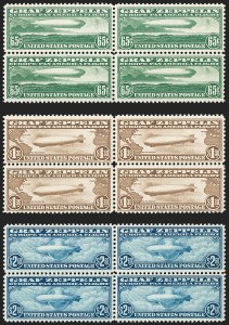 Sale 1192, Lot 664, Air Post, Graf Zeppelin Issue (Scott C13-C15)