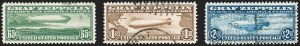 Sale 1192, Lot 665, Air Post, Graf Zeppelin Issue (Scott C13-C15)