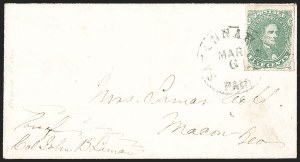 Sale 1192, Lot 925, Confederate States: General Issues on-Cover, Lithograph Issues