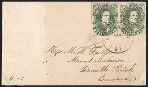 Sale 1192, Lot 929, Confederate States: General Issues on-Cover, Lithograph Issues