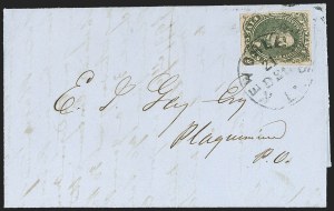 Sale 1192, Lot 932, Confederate States: General Issues on-Cover, Lithograph Issues