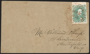 Sale 1192, Lot 935, Confederate States: General Issues on-Cover, Lithograph Issues