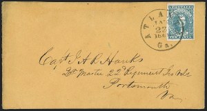 Sale 1192, Lot 943, Confederate States: General Issues on-Cover, Lithograph Issues