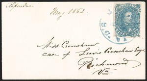 Sale 1192, Lot 945, Confederate States: General Issues on-Cover, Lithograph Issues