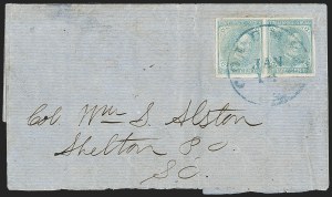 Sale 1192, Lot 954, Confederate States: General Issues on-Cover, Typograph and Engraved Issues