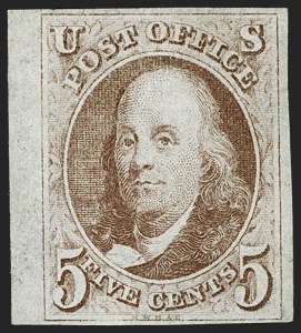 Sale 1197, Lot 1513, 5c 1847 Issue (Scott 1)