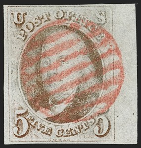 Sale 1197, Lot 1519, 5c 1847 Issue (Scott 1)