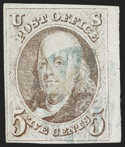 Sale 1197, Lot 1527, 5c 1847 Issue (Scott 1)