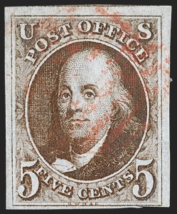 Sale 1197, Lot 1536, 5c 1847 Issue (Scott 1)