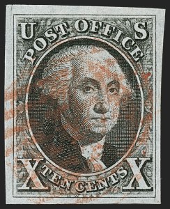 Sale 1197, Lot 1545, 10c 1847 Issue (Scott 2)