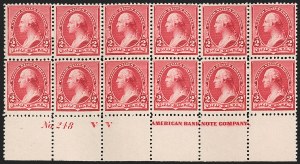 Sale 1201, Lot 2069, Imprint and Plate Number Blocks