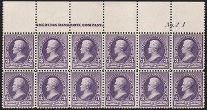 Sale 1201, Lot 2070, Imprint and Plate Number Blocks