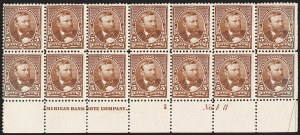 Sale 1201, Lot 2072, Imprint and Plate Number Blocks