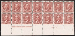 Sale 1201, Lot 2073, Imprint and Plate Number Blocks