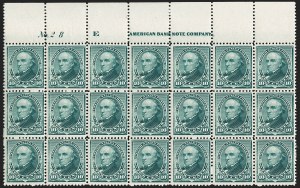 Sale 1201, Lot 2075, Imprint and Plate Number Blocks