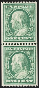 Sale Number 1202, Lot Number 2319, 1908-12 Perf 12 Vertical Coils, Double-Line Watermark (Scott 348-351)