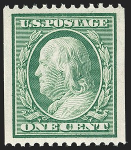 Sale Number 1202, Lot Number 2321, 1908-12 Perf 12 Vertical Coils, Double-Line Watermark (Scott 348-351)