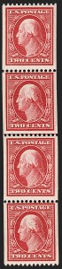 Sale 1202, Lot 2326, 1908-12 Perf 12 Vertical Coils, Double-Line Watermark (Scott 348-351)