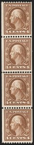 Sale 1202, Lot 2332, 1908-12 Perf 12 Vertical Coils, Double-Line Watermark (Scott 348-351)