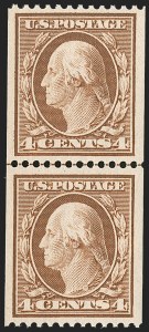 Sale 1202, Lot 2333, 1908-12 Perf 12 Vertical Coils, Double-Line Watermark (Scott 348-351)