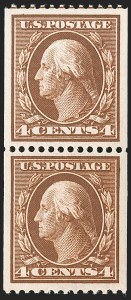 Sale 1202, Lot 2334, 1908-12 Perf 12 Vertical Coils, Double-Line Watermark (Scott 348-351)