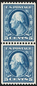 Sale 1202, Lot 2341, 1908-12 Perf 12 Vertical Coils, Double-Line Watermark (Scott 348-351)