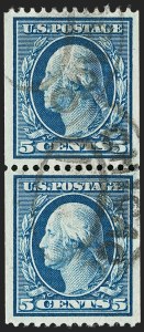 Sale 1202, Lot 2343, 1908-12 Perf 12 Vertical Coils, Double-Line Watermark (Scott 348-351)