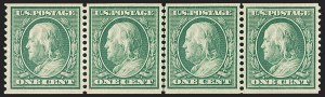 Sale 1202, Lot 2345, 1908-12 Perf 12 Horizontal Coils, Double-Line Watermark (Scott 352-356)
