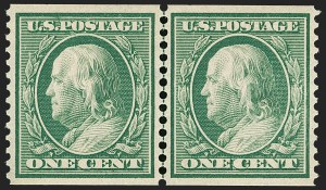 Sale 1202, Lot 2346, 1908-12 Perf 12 Horizontal Coils, Double-Line Watermark (Scott 352-356)