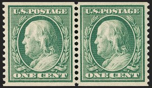 Sale 1202, Lot 2347, 1908-12 Perf 12 Horizontal Coils, Double-Line Watermark (Scott 352-356)