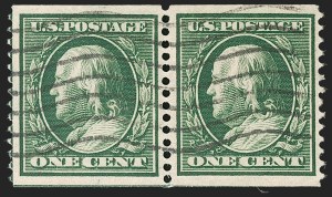 Sale 1202, Lot 2350, 1908-12 Perf 12 Horizontal Coils, Double-Line Watermark (Scott 352-356)