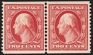 Sale 1202, Lot 2351, 1908-12 Perf 12 Horizontal Coils, Double-Line Watermark (Scott 352-356)