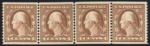 Sale 1202, Lot 2355, 1908-12 Perf 12 Horizontal Coils, Double-Line Watermark (Scott 352-356)