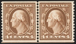 Sale 1202, Lot 2356, 1908-12 Perf 12 Horizontal Coils, Double-Line Watermark (Scott 352-356)