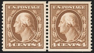 Sale 1202, Lot 2357, 1908-12 Perf 12 Horizontal Coils, Double-Line Watermark (Scott 352-356)